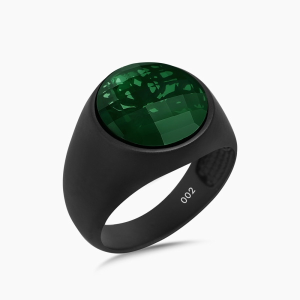 The Blackest Ring | Green Zircon